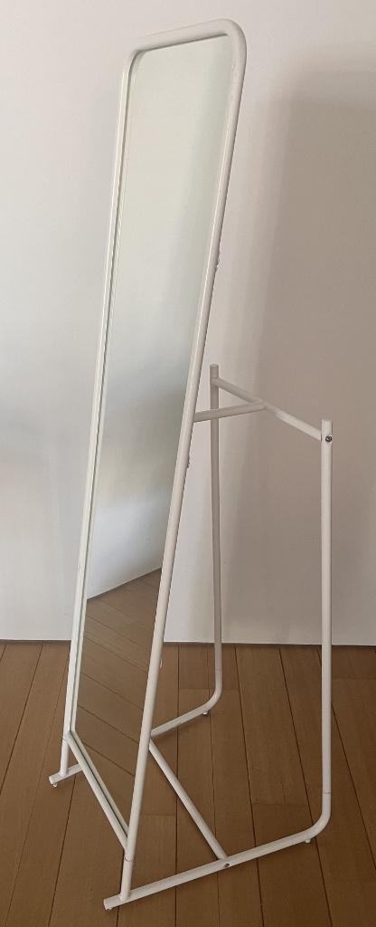 Miroir sur pied blanc, Maison & Meubles, Comme neuf, Rectangulaire, Moins de 50 cm, 150 à 200 cm