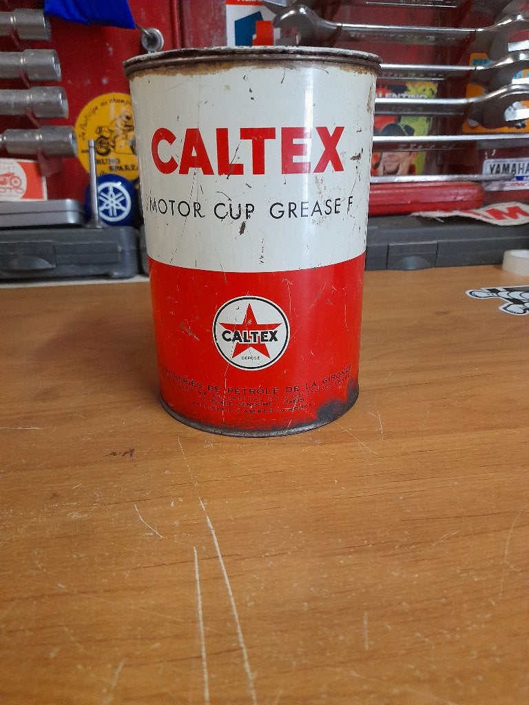 Oude lege vetpot van Caltex, Ophalen of Verzenden, Gebruikt, Overige typen