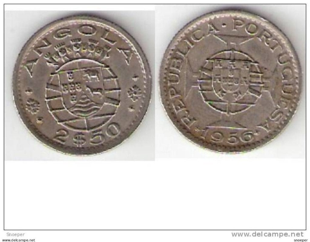 angola 2,5 escudos 1956 km77 xf+, Timbres & Monnaies, Monnaies | Afrique, Envoi, Autres pays, Monnaie en vrac