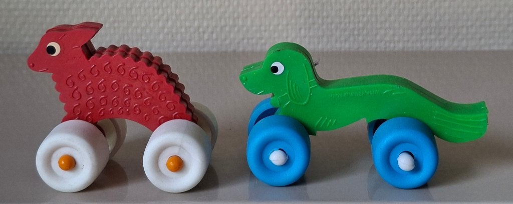 Vintage Rubberen dieren (jaren '60 Made in W-Germany), Verzamelen, Poppetjes en Figuurtjes, Ophalen of Verzenden, Zo goed als nieuw
