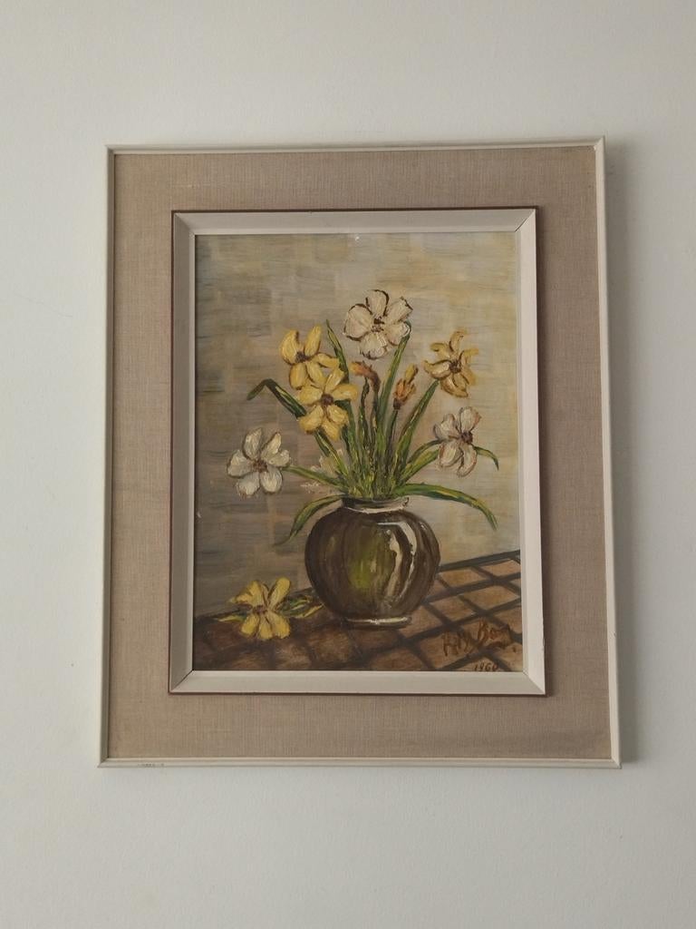Schitterend stilleven - Boeket narcissen - Raymond BOVY, Ophalen of Verzenden