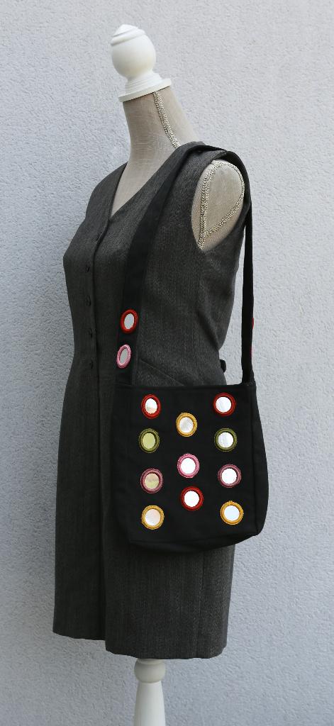 Joli sac original avec petits miroirs, Enlèvement ou Envoi, Comme neuf, Noir