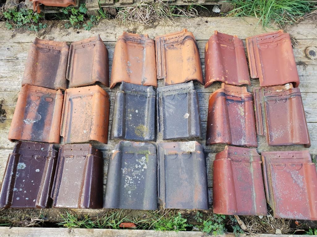 Diverse soorten kantpannen, Doe-het-zelf en Bouw, Dakpannen en Dakbedekking, Gebruikt, Dakpannen, Steen of Klei, Overige kleuren