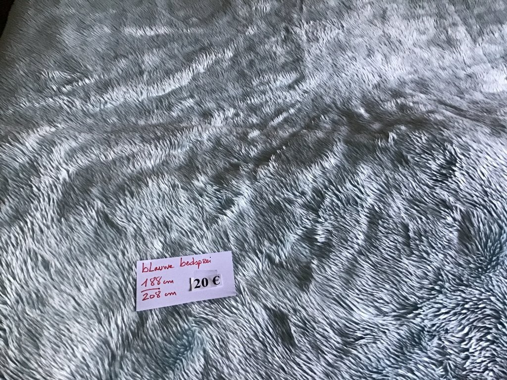 blauwe bedsprei 208 cm op 188 cm en ander bedgerief, Ophalen of Verzenden, Zo goed als nieuw