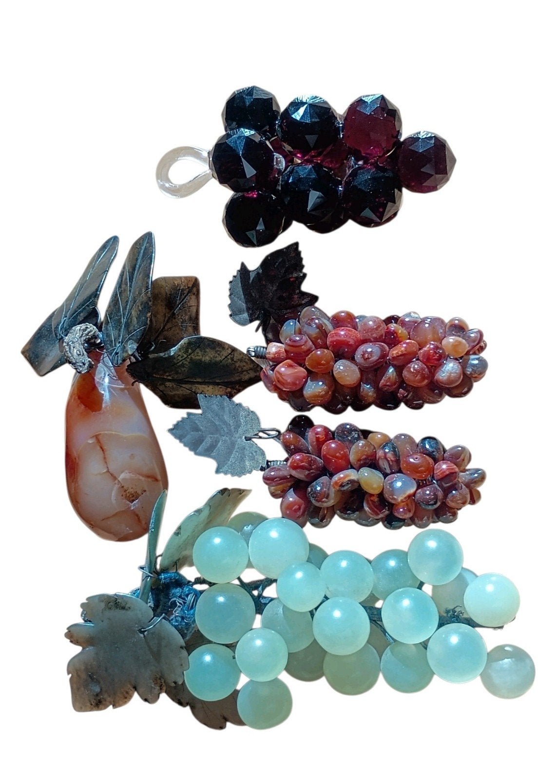 vintage jaden en agaat fruit set, Ophalen of Verzenden