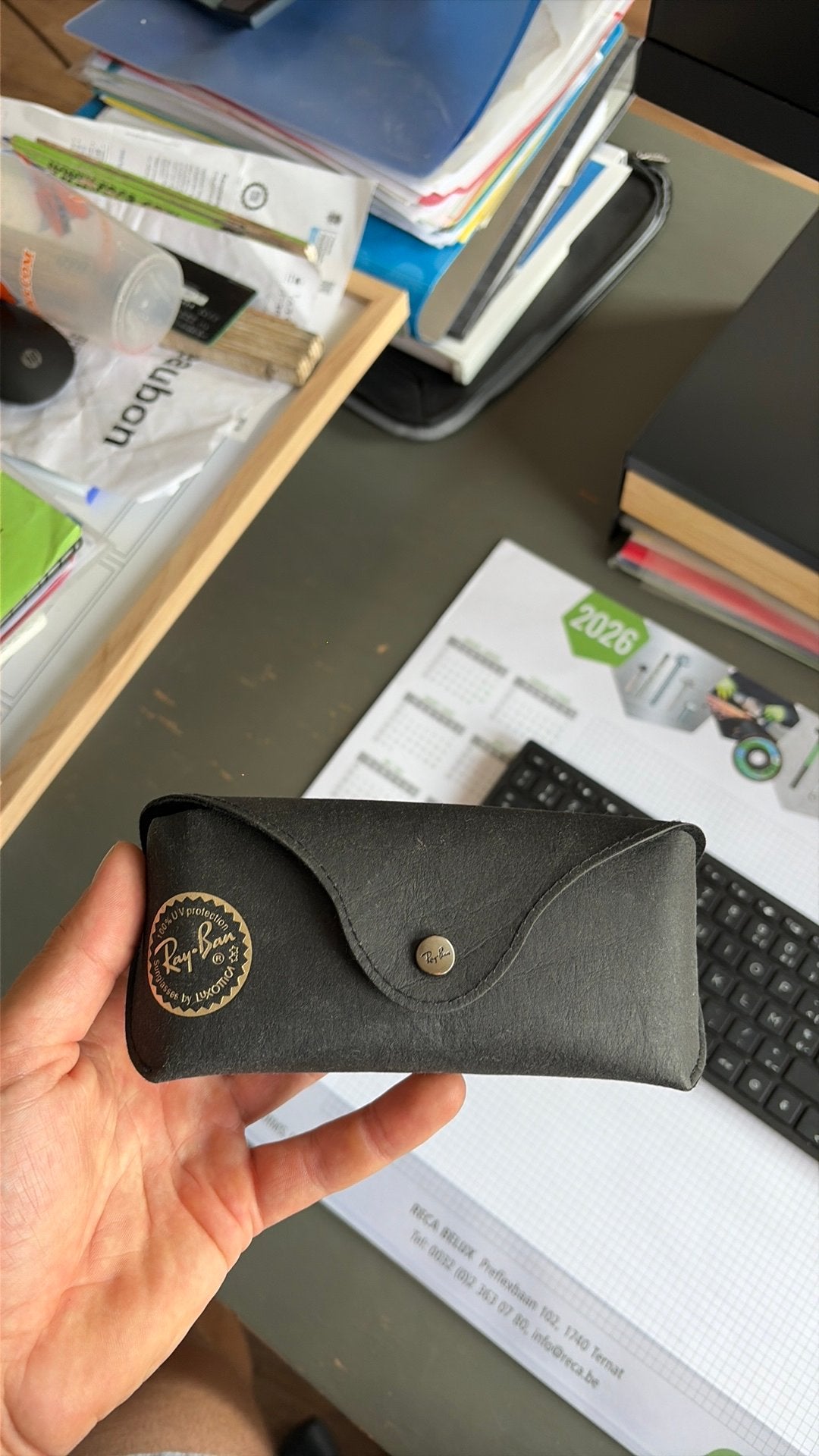 Rayban brillendoos + doekje, Ophalen, Zo goed als nieuw, Bril