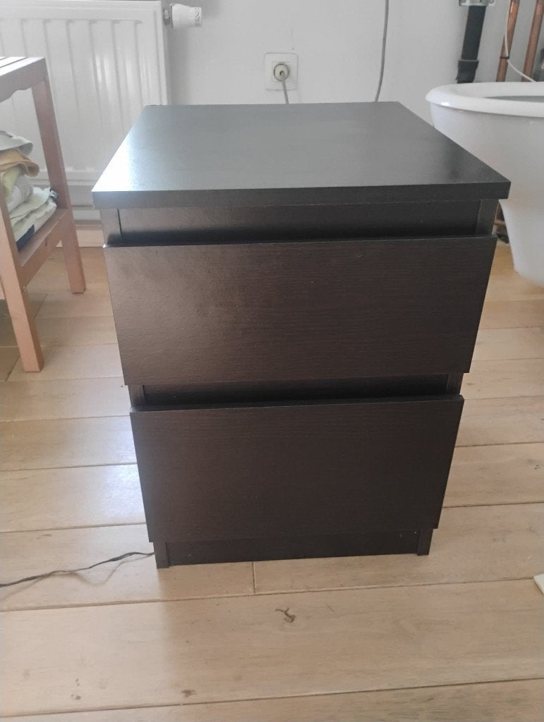 Nachtkastje Ikea Kullen – zwart – goede staat, Huis en Inrichting, Slaapkamer | Nachtkastjes, Ophalen, Minder dan 45 cm, Zo goed als nieuw