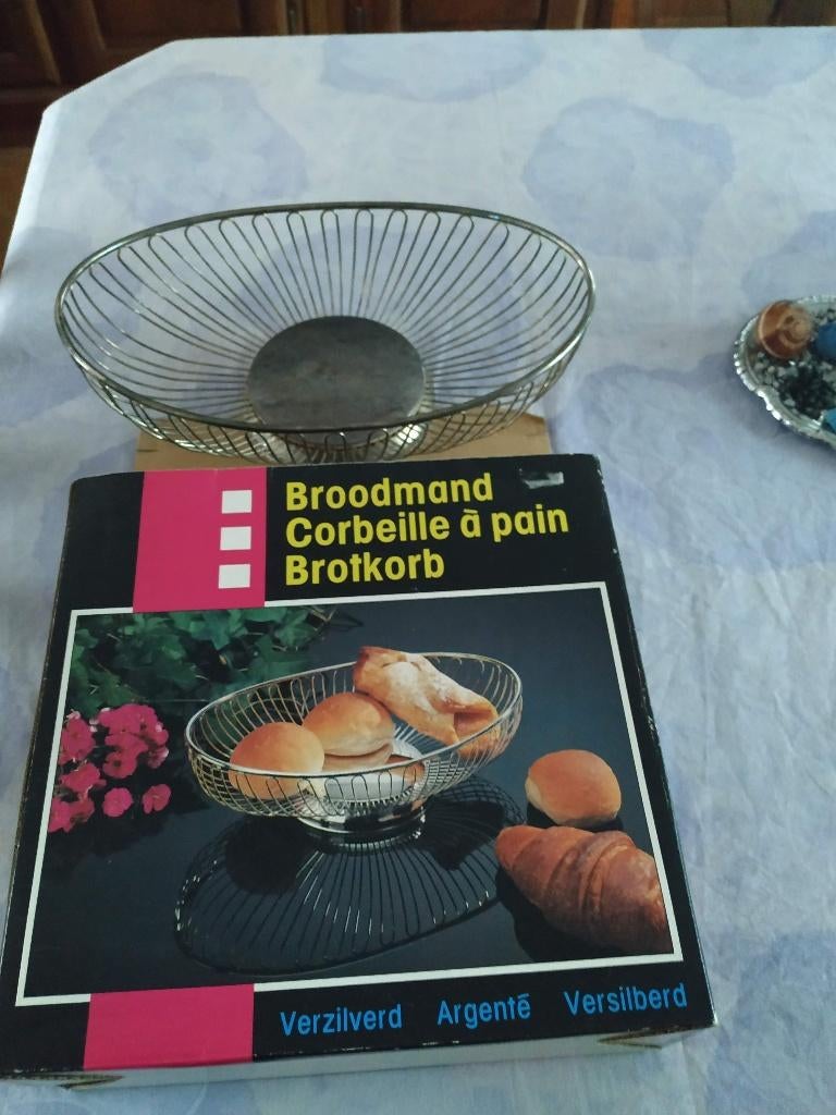 luxe broodmand verzilverd nieuw in doos, Ophalen of Verzenden
