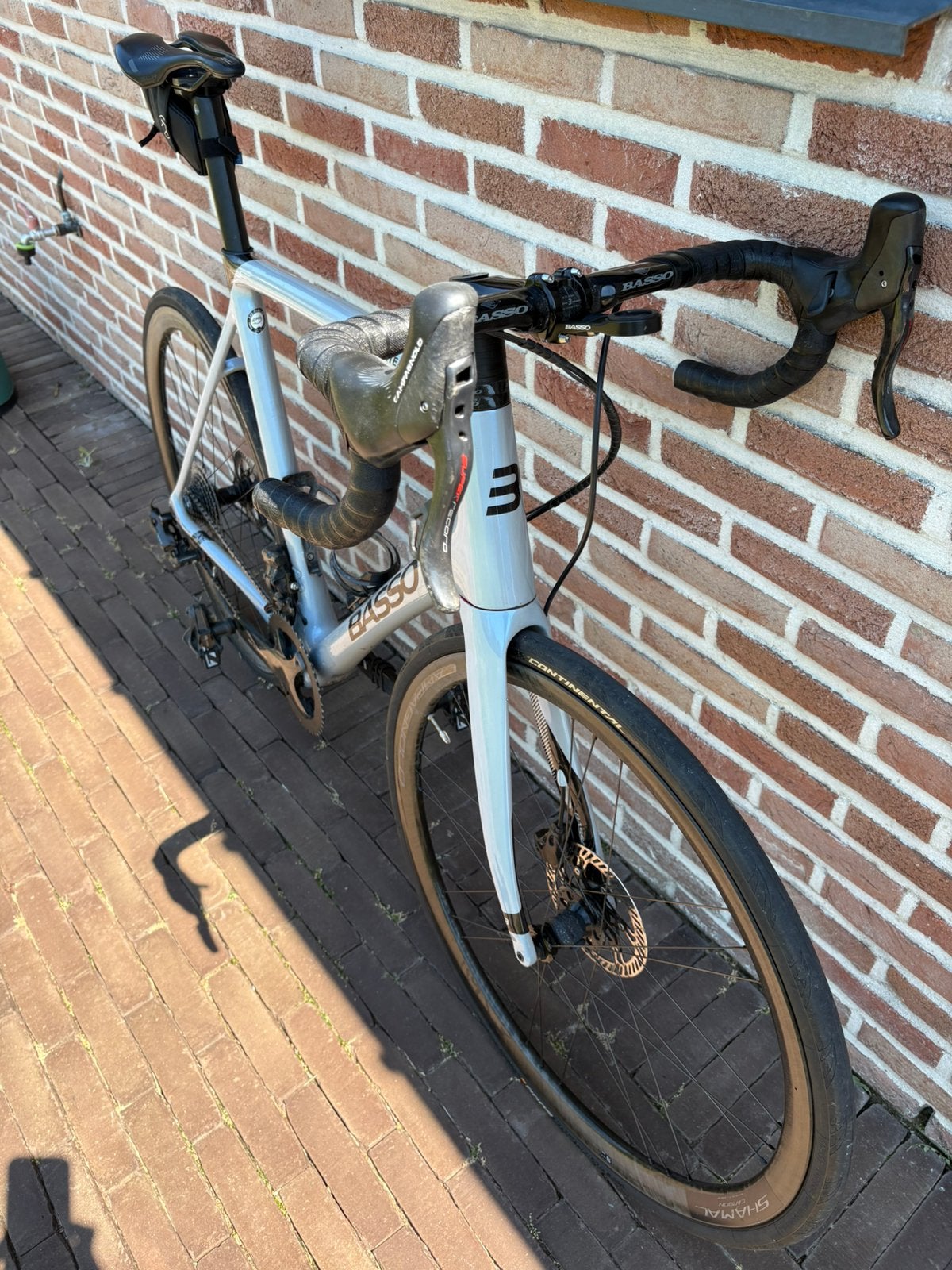 Basso Diamante Disc Opal White 58, Fietsen en Brommers, 28 inch, Carbon, Heren, Zo goed als nieuw