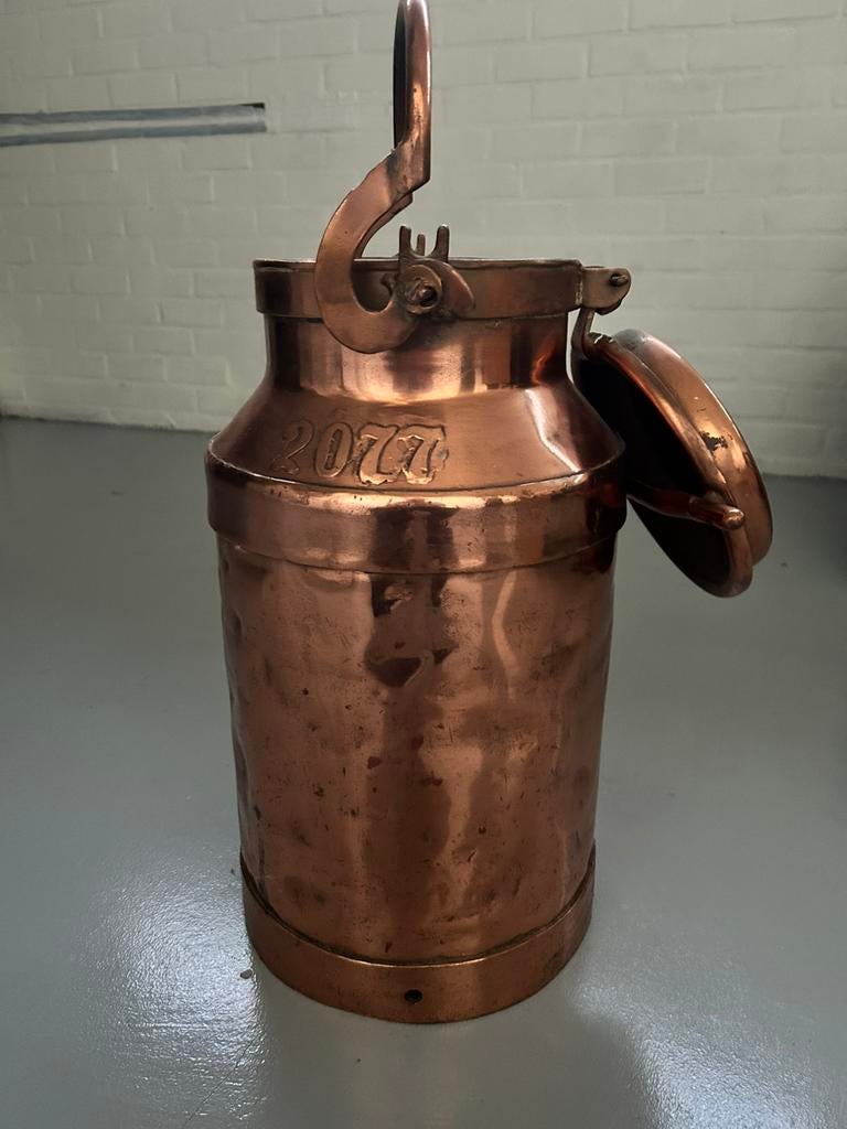 Oude koperen melkbus met deksel, Antiek en Kunst, Ophalen