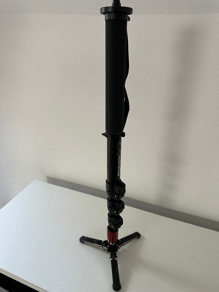 Monopode Manfrotto 290 en aluminium avec base repliable, TV, Hi-fi & Vidéo, Tête de trépied, Comme neuf, Enlèvement, Manfrotto