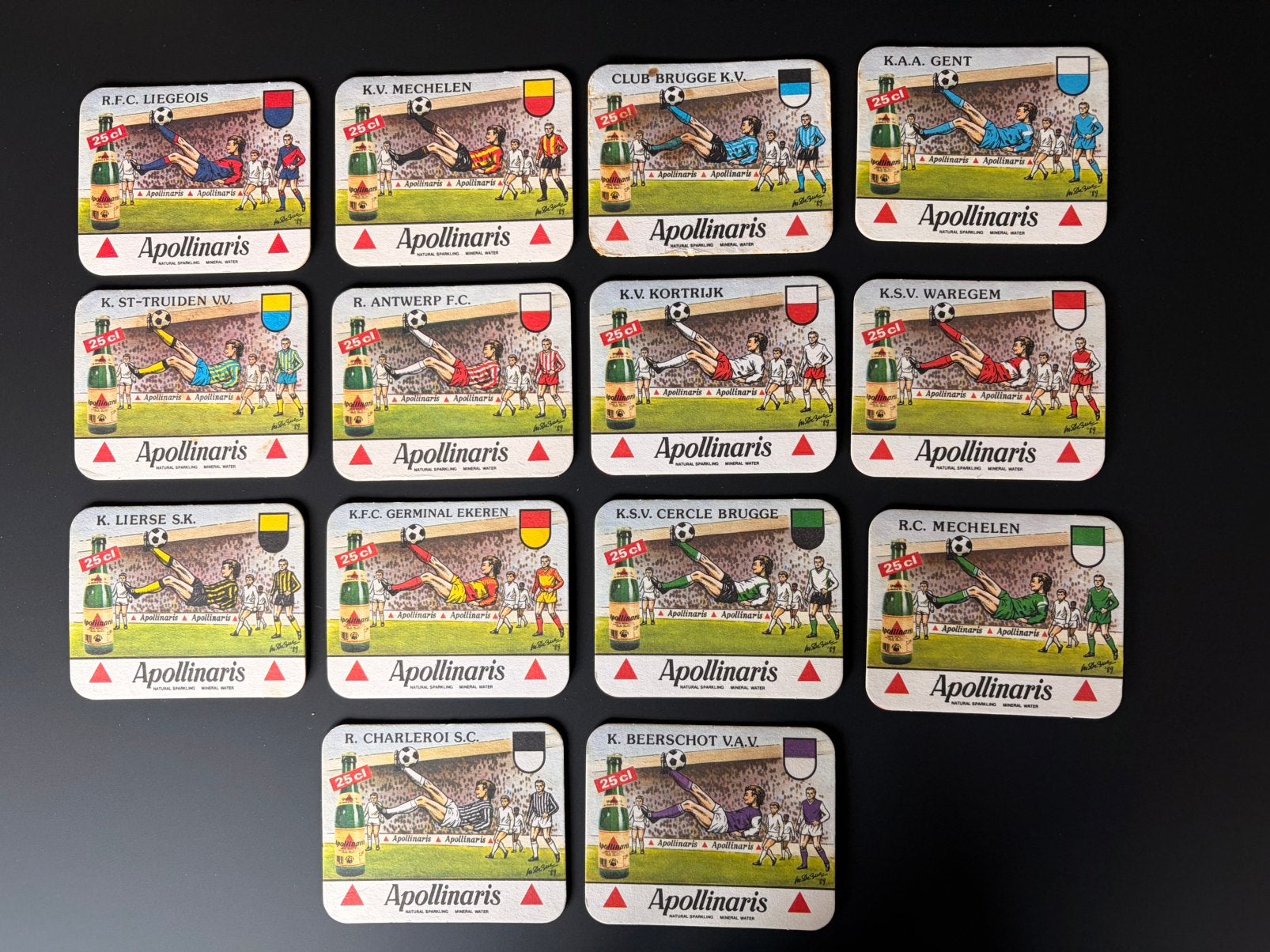 Bierkaartjes Apollinaris - voetbal 1989, Hobby en Vrije tijd, Verzamelkaartspellen | Magic the Gathering, Ophalen