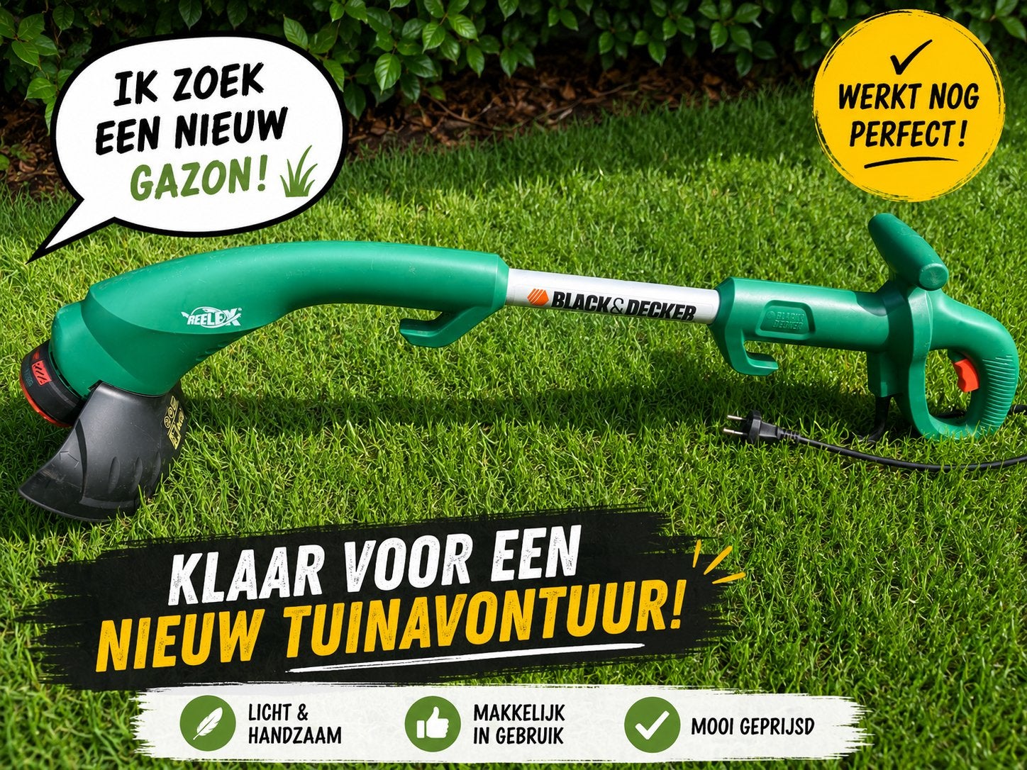 Black & Decker grastrimmer GL301, Tuin en Terras, Ophalen, Zo goed als nieuw, 10 tot 30 cm, Elektrisch