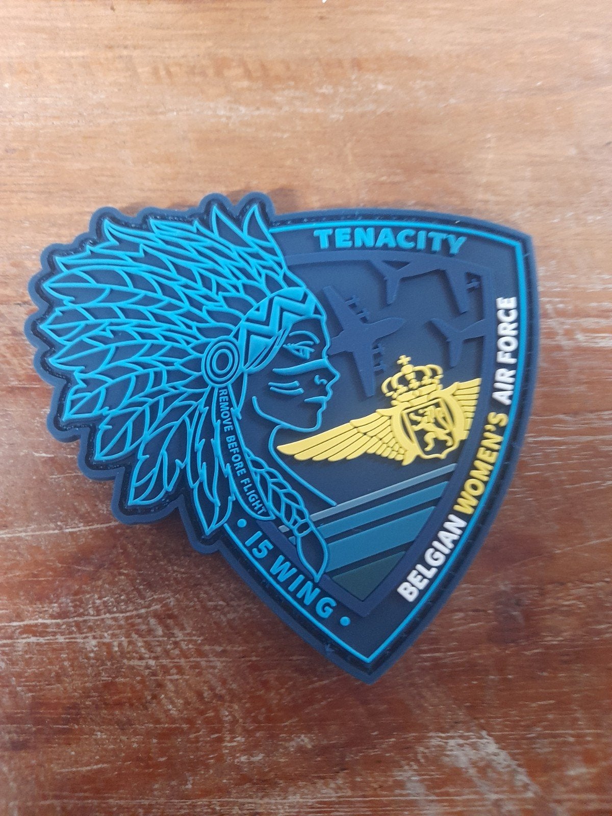 patch 15Wing TENACITY BELGIAN WOMEN'S AIRFORCE, Ophalen of Verzenden, Nieuw, Patch, Badge of Embleem