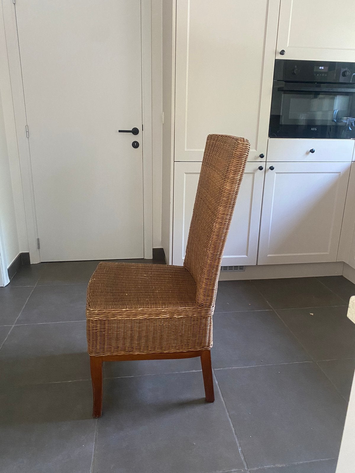 4 mooie rotan stoelen, Ophalen, Bruin, Riet of Rotan, Vier
