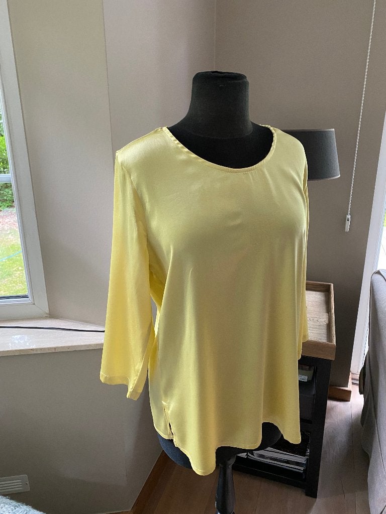 SCAPA gele zijden blouse 3/4 mouw, model "Marleen" - 40, Kleding | Dames, Maat 38/40 (M), Scapa, Geel, Ophalen of Verzenden