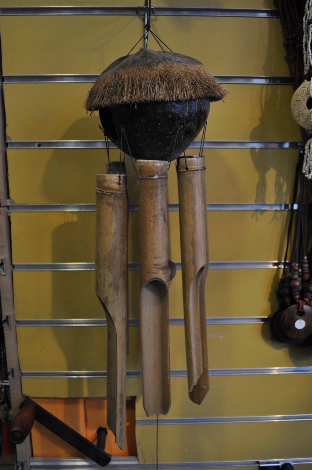 carillon boule coco et bambou 50 cm, Jardin & Terrasse, Enlèvement ou Envoi
