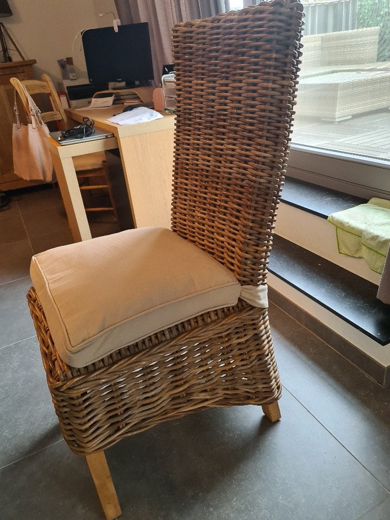 6 rotan stoelen, Ophalen, Gebruikt, Overige kleuren, Riet of Rotan