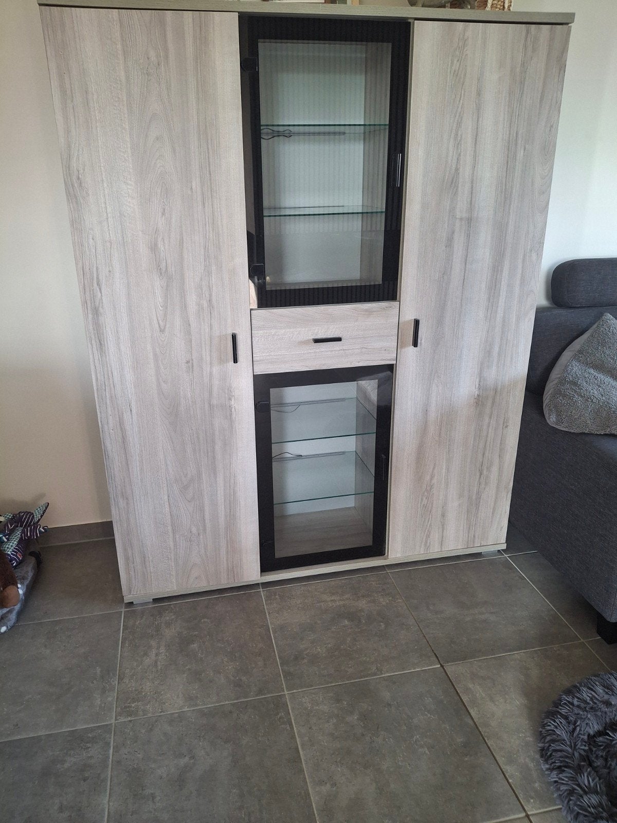vitrine kast met glas en ledverlichting, 25 à 50 cm, 100 à 150 cm, Utilisé, Avec tiroir(s)