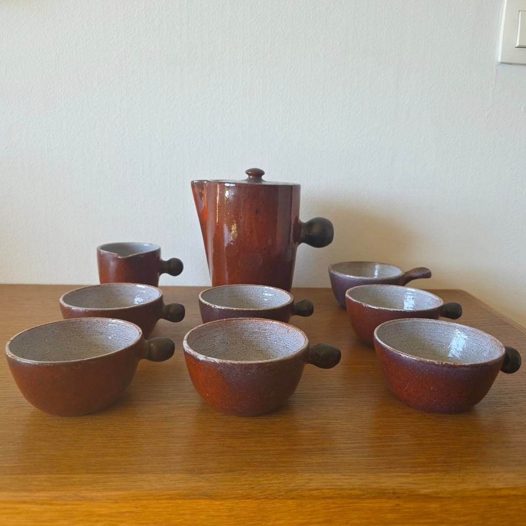 Perignem vintage keramische koffieset, Antiek en Kunst, Ophalen of Verzenden