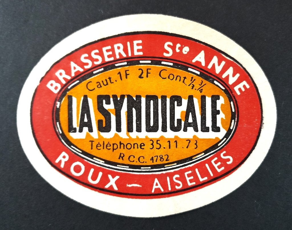 Etiquette. Brasserie Ste-Anne. Roux-Aiselies, Envoi, Utilisé, Autres types, Autres marques