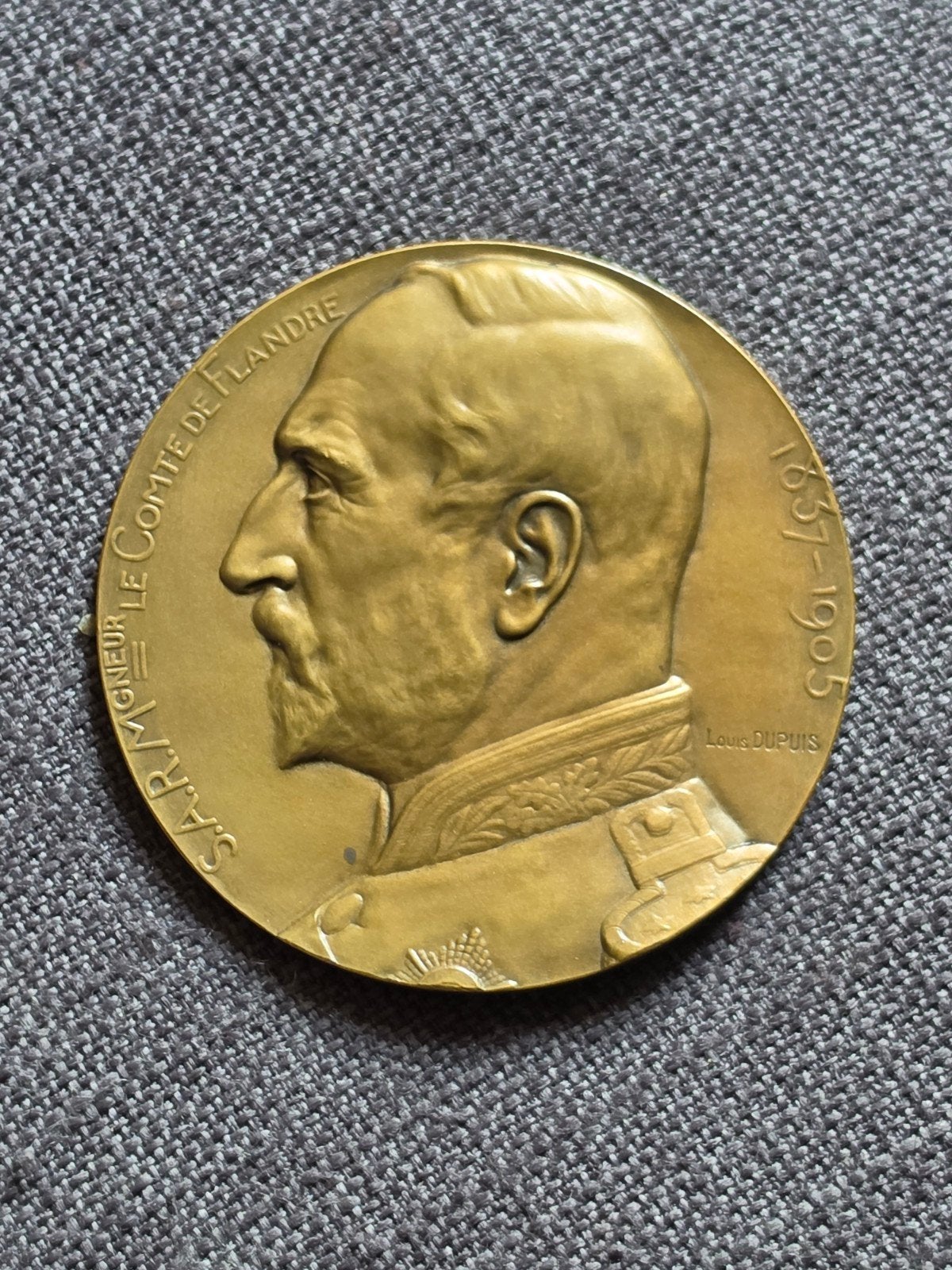 medaille overlijden Philippe , comte de Flandres 1905, Postzegels en Munten, Ophalen of Verzenden