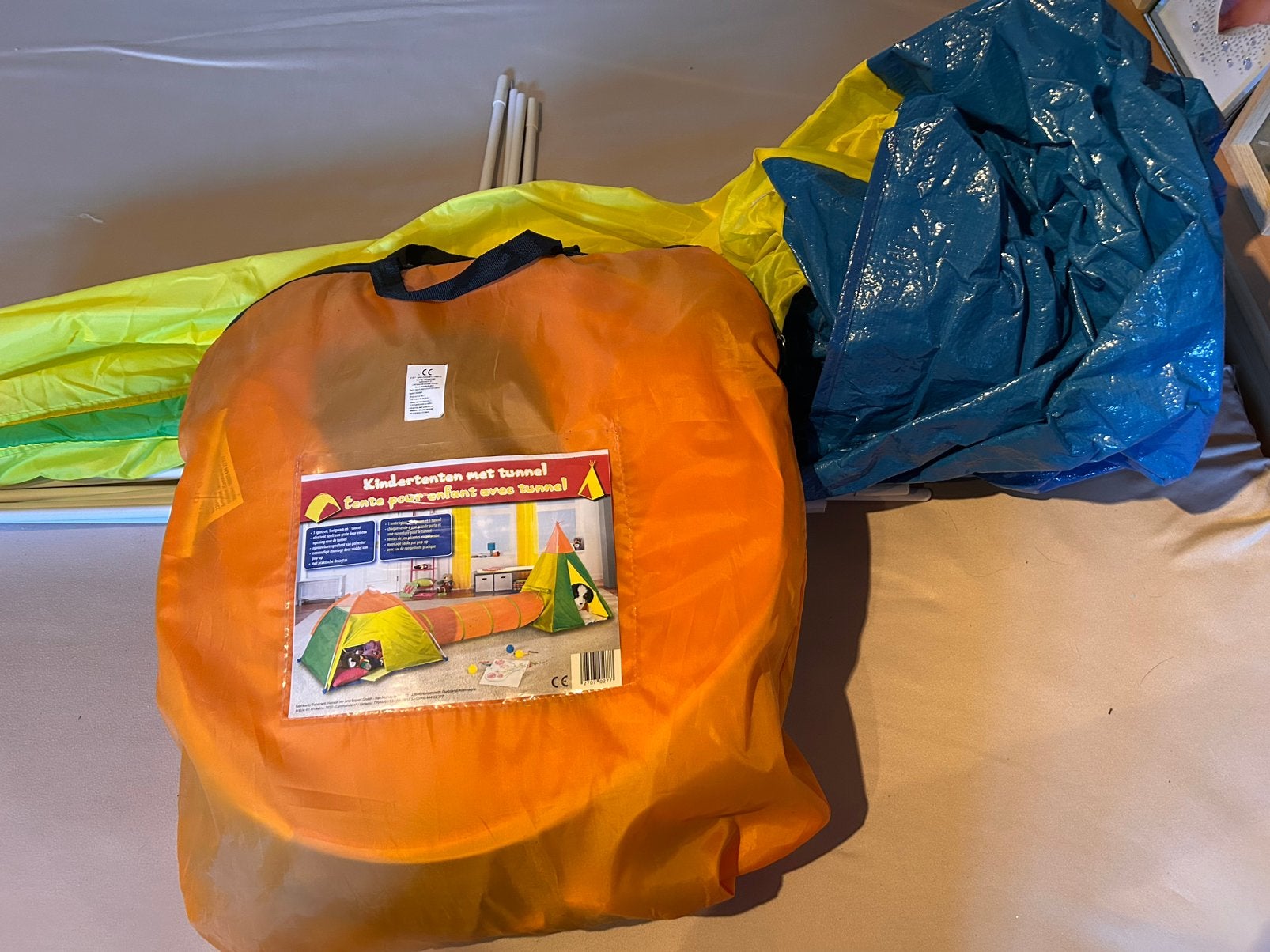 2 kinderspeeltentjes met doorkruiptunnel, Ophalen of Verzenden, Gebruikt, Plastic