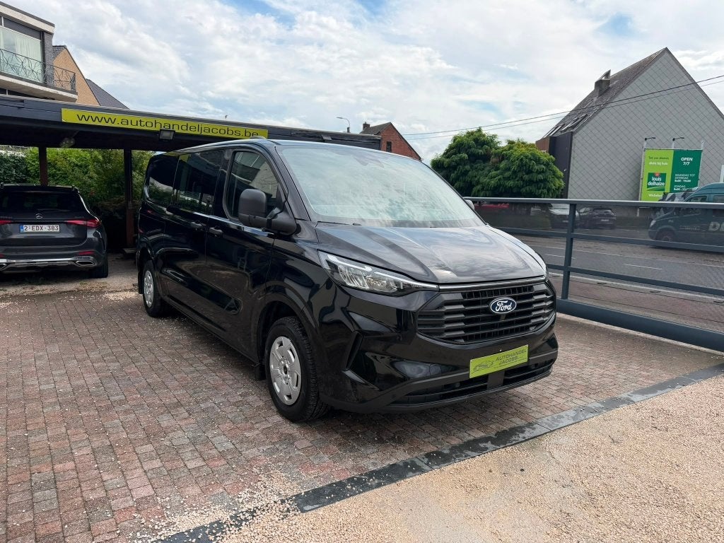 FORD TRANSIT CUSTOM * DUB CAB * L2 * AUT * CAMERA * GPS, Stof, 4 cilinders, 2500 kg, Zwart
