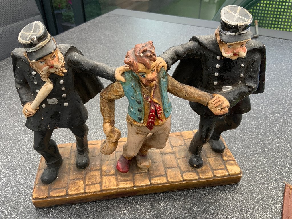 Sculptures en plâtre — Tich Vanden Balck (N 9 & N 10), Statue, Peint, Art deco, Gips