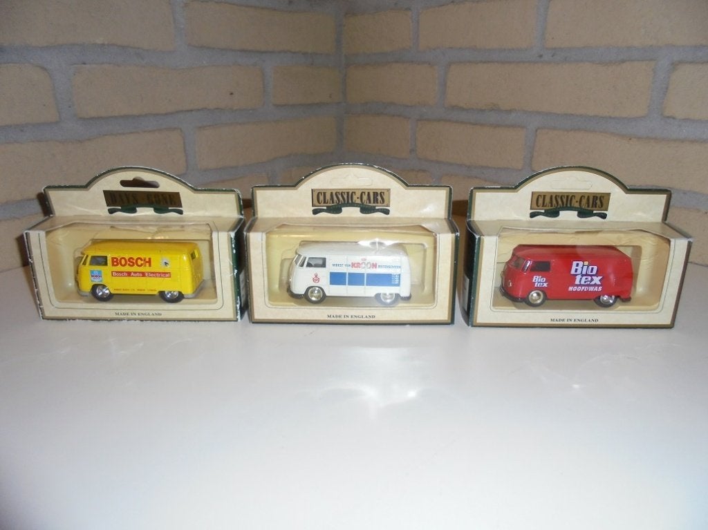 3 Vintage VW Kombi busjes Lledo Days Gone & Classic Cars, Ophalen of Verzenden, Nieuw, Auto