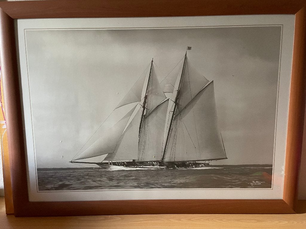 kunst fotografie Beken of Cowes, Antiek en Kunst, Ophalen, Reproductie, Fotografie, Ingelijst