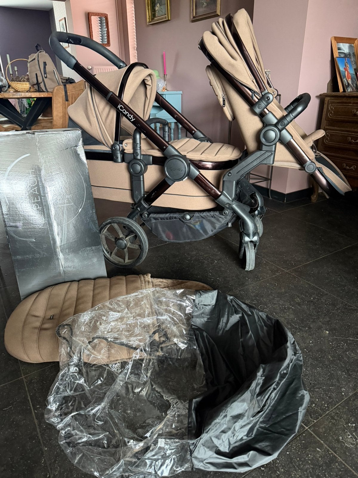 Icandy kinderwagen - met mogelijkheid tot duowagen, Kinderen en Baby's, Kinderwagens en Combinaties, Zo goed als nieuw, Kinderwagen