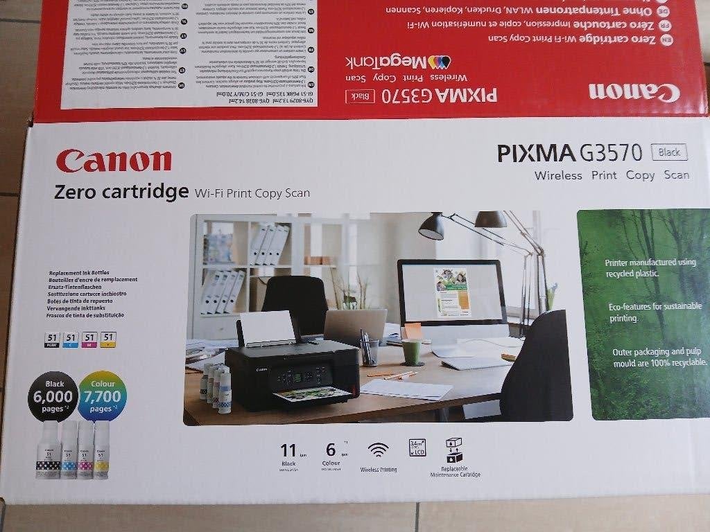 Printer Canon Zero Cartridge Pixma G3570, Printer, Inkjetprinter, Ingebouwde Wi-Fi, Zo goed als nieuw