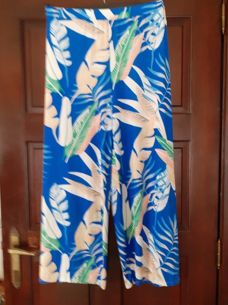 palazzo broek - lange zomerbroek - NIEUW, Kleding | Dames, Broeken en Pantalons, ANDERE, Blauw, Maat 42/44 (L), Nieuw