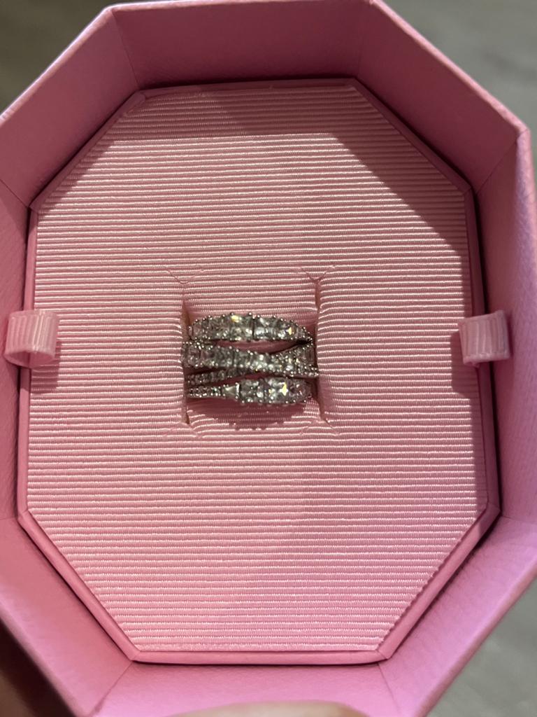 Swarovski twist ring zilver, Ophalen of Verzenden, Zo goed als nieuw