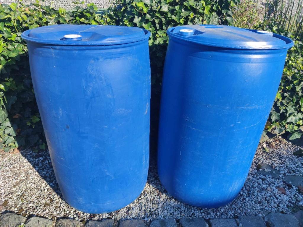 blauwe regenton - 200L, Tuin en Terras, Regentonnen, 150 liter of meer, Ophalen, Gebruikt, Kunststof