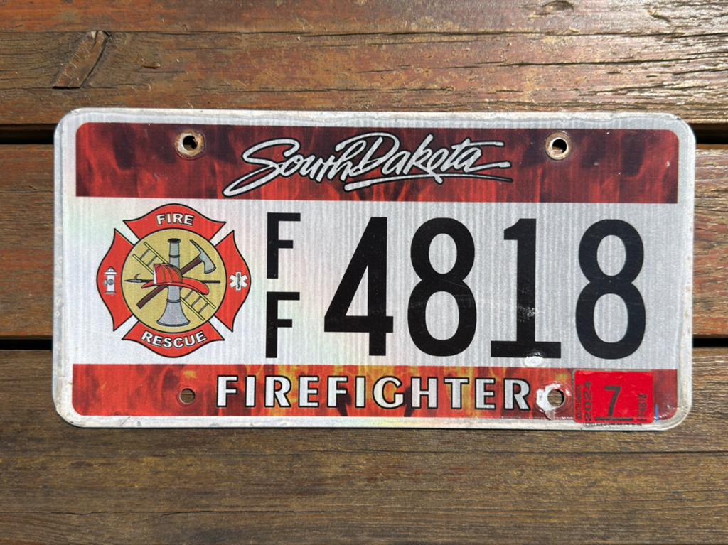 Usa nummerplaat brandweer firefighter south dakota, Ophalen of Verzenden, Zo goed als nieuw