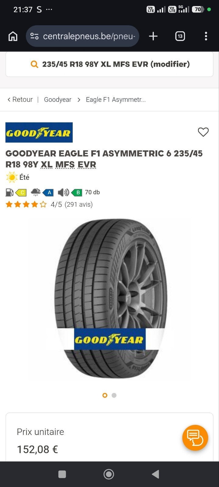 4 pneus été 235/45R18, Enlèvement, Pneus été, Pneu(s)
