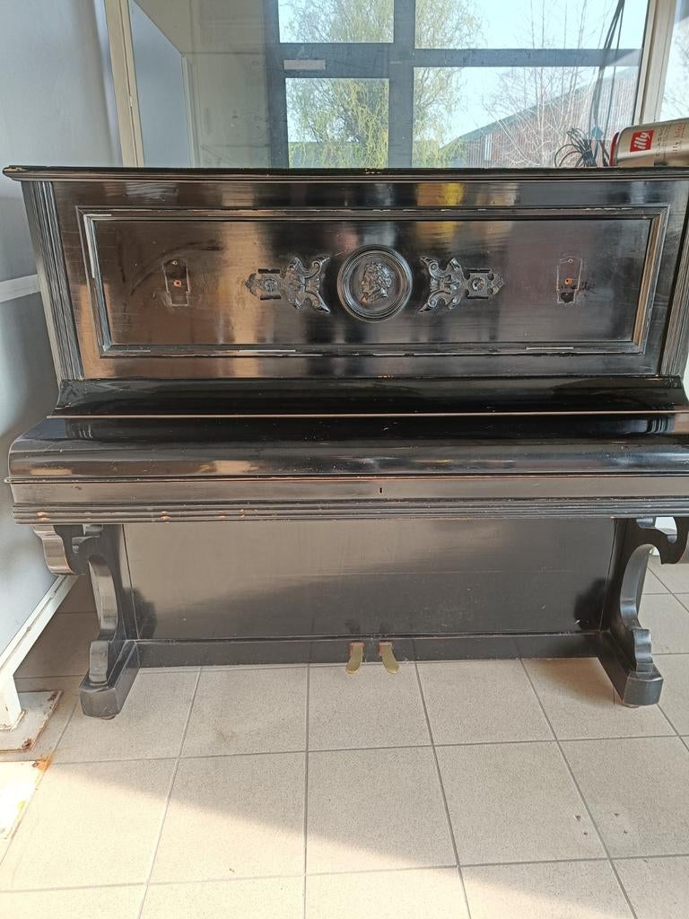 Unieke Franse Buffetpiano O. Raichet Paris (Serienr. 14591), Ophalen, Gebruikt, Zwart, Piano