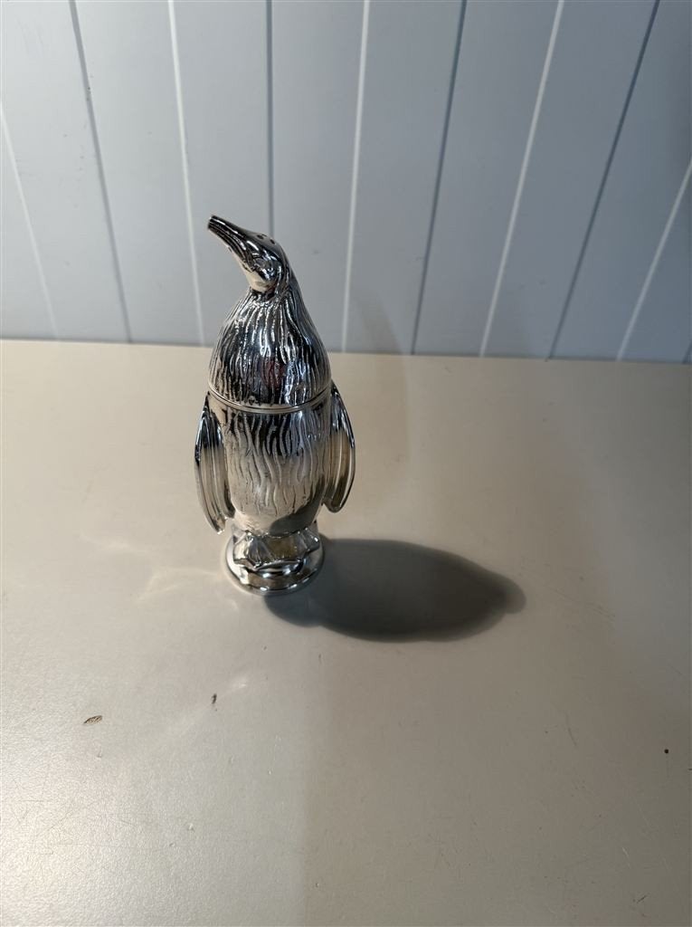 grote Art Deco-stijl verzilverde pinguin suikerzeef, Ophalen of Verzenden, Zo goed als nieuw