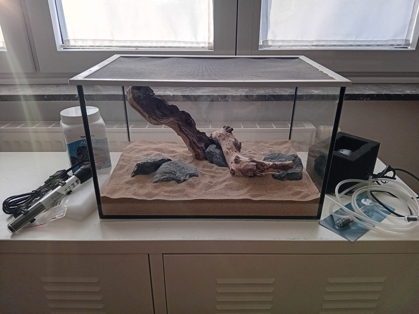 Ingericht aquarium + matriaal, Dieren en Toebehoren, Ophalen, Inclusief deksel, Superfish, Gevuld zoetwateraquarium