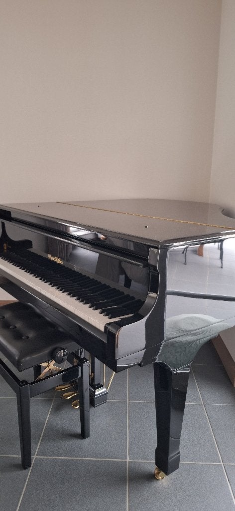 Vleugelpiano zwart 146 cm, Musique & Instruments, Pianos, Brillant, Enlèvement, Utilisé, À queue