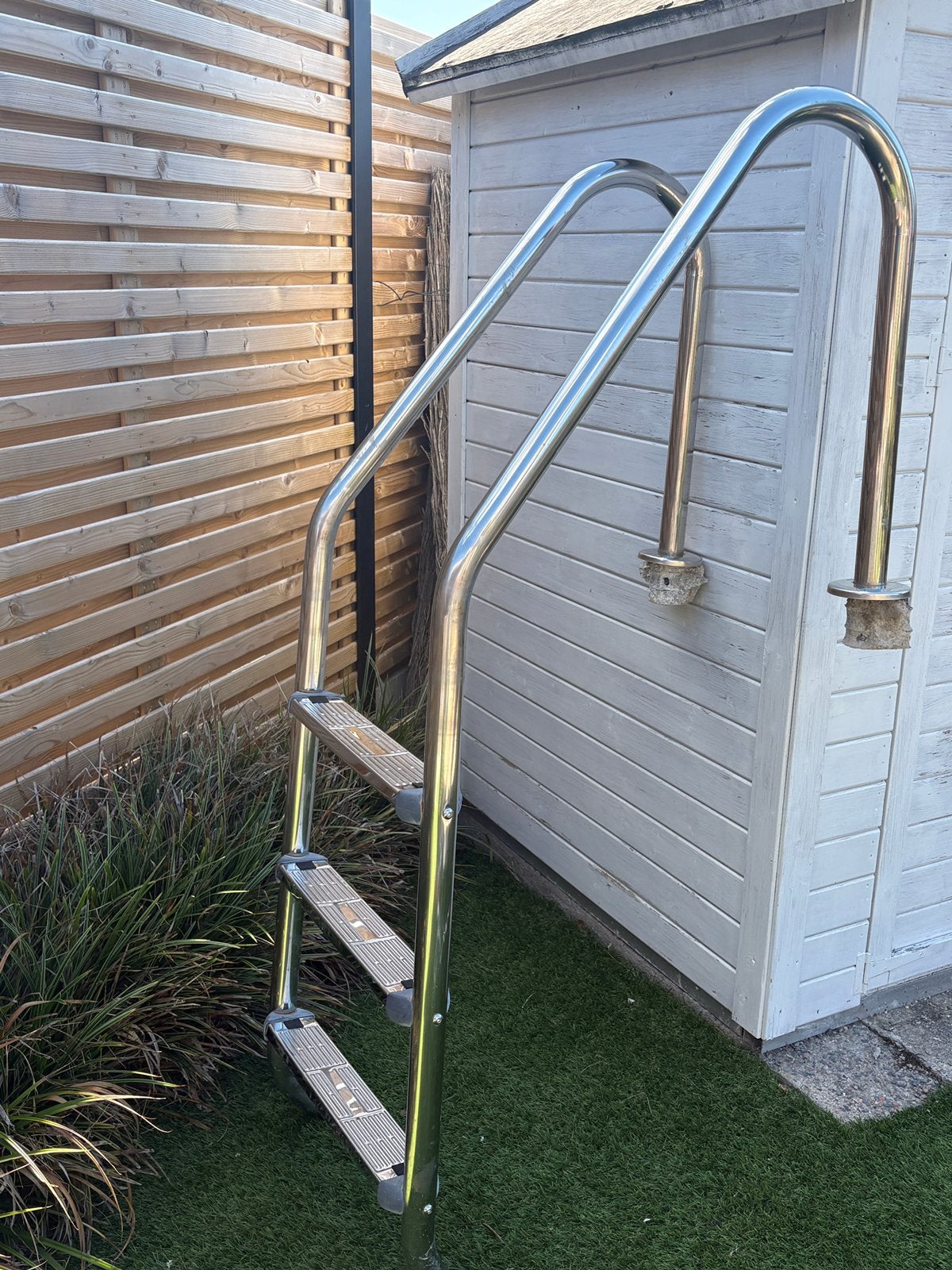 Zwembadladder inox, Ophalen, Gebruikt, Ladder