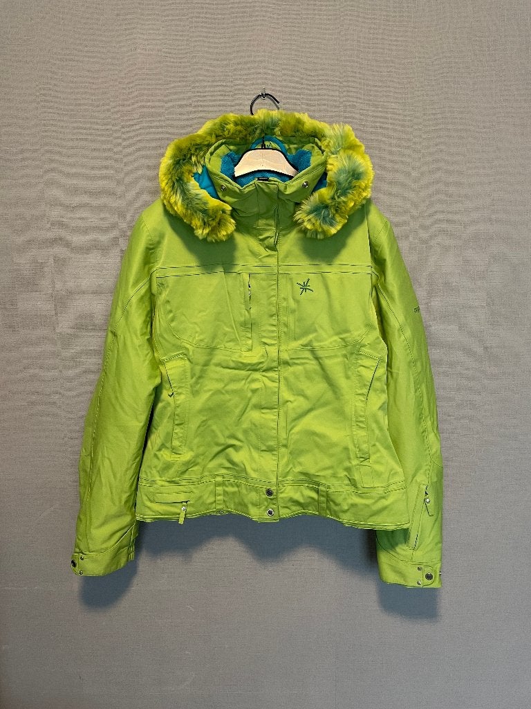 Limoengroene skijas voor dames van Degré 7 (L40), Maat 38/40 (M), Ophalen of Verzenden, Zo goed als nieuw, Jack