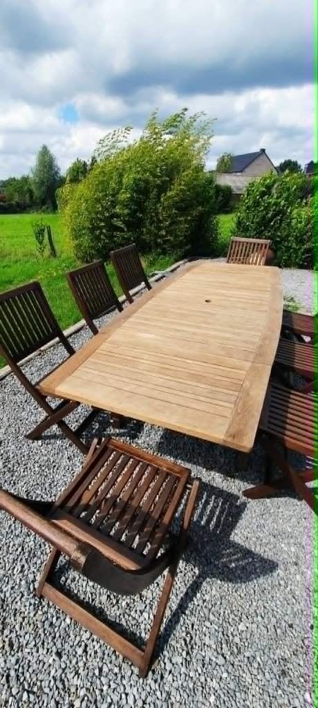 table jardin 240cm avec  6 chaises, Jardin & Terrasse, Enlèvement, Utilisé, Chaise, Sets de jardin