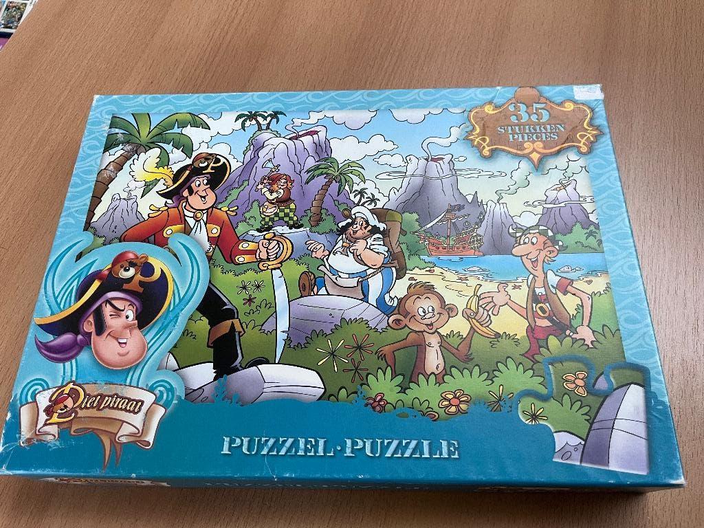 Puzzel Piet Piraat 35 stukken, Ophalen, 10 tot 50 stukjes, Zo goed als nieuw, 4 tot 6 jaar
