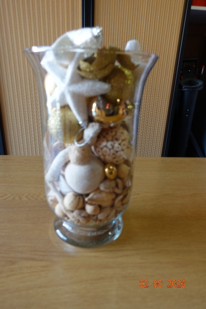 vazen gevuld, Huis en Inrichting, Ophalen, Inclusief decoratie, Goud, Glas