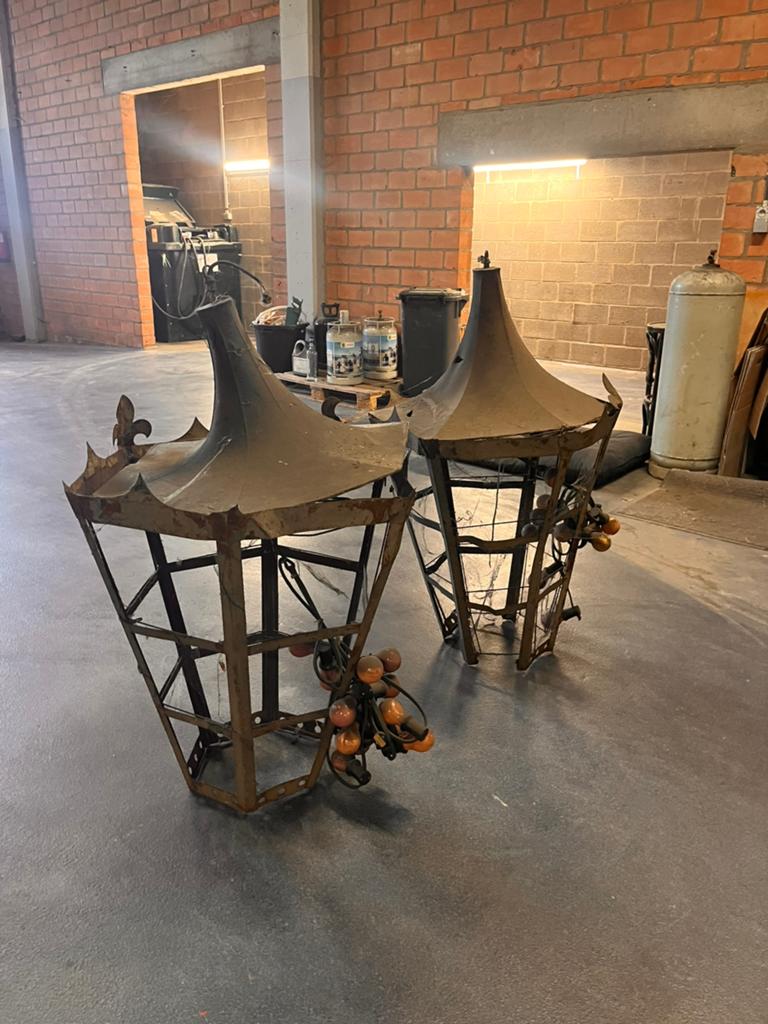 2 (paar) oude hanglampen.  Te restaureren, Enlèvement, Comme neuf