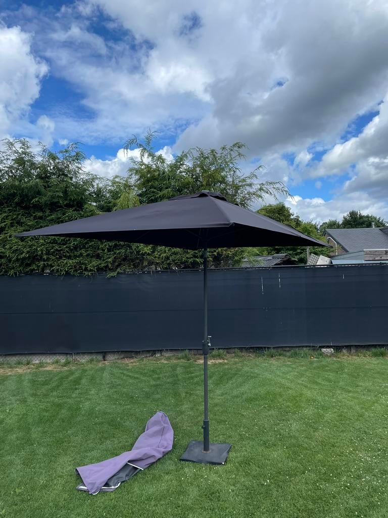 Hartman rechthoekige parasol met voet, Ophalen, Zo goed als nieuw, 2 tot 3 meter, Kantelbaar