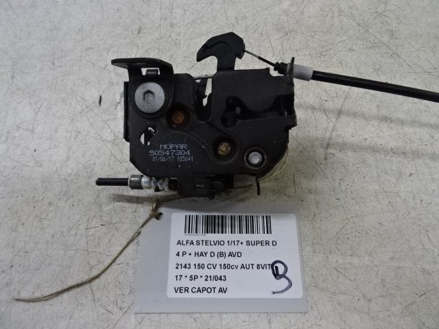 SERRURE CAPOT Alfa Romeo Stelvio (949) (50547304), Utilisé, Alfa Romeo